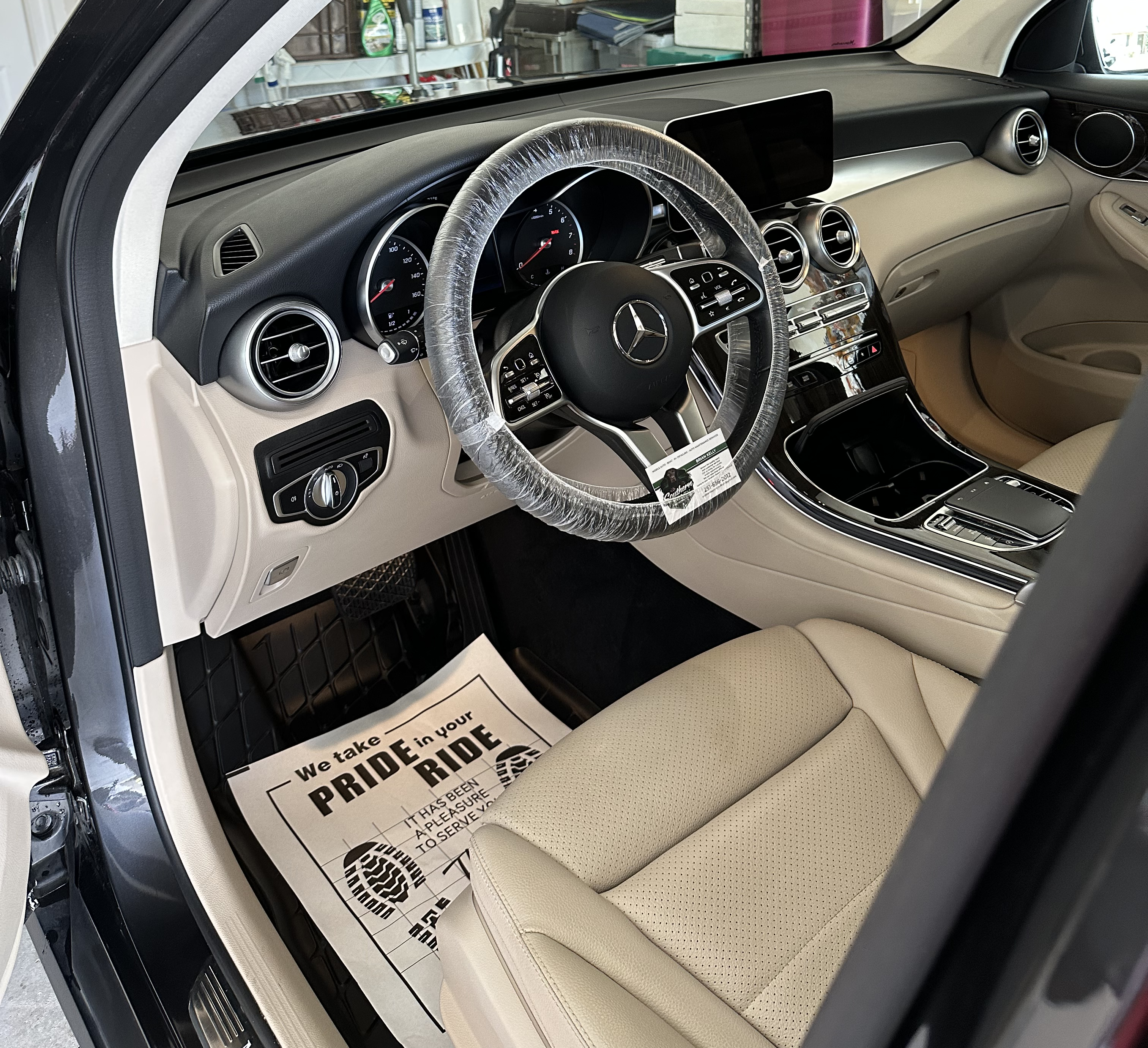 Detailed vehicle interior dashboard after maintenance care